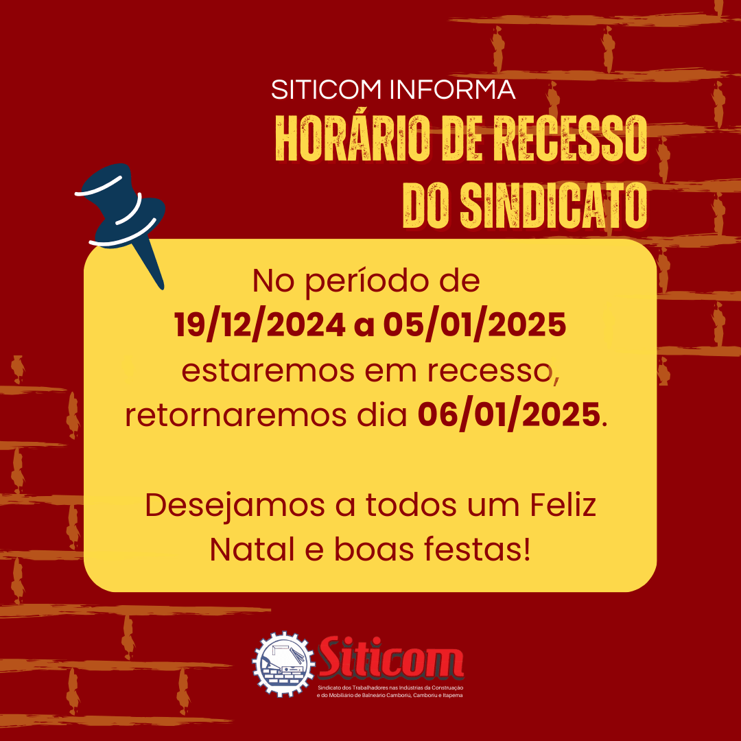 Horário de recesso do Siticom